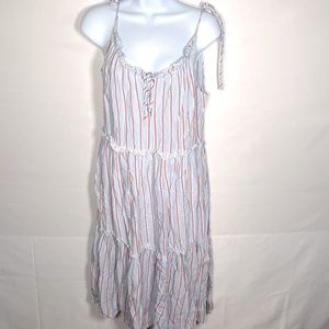 H&M Blue Red Summer Maxi Dress Size 4 Stripes